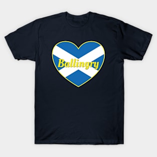 Ballingry Scotland UK Scotland Flag Heart T-Shirt